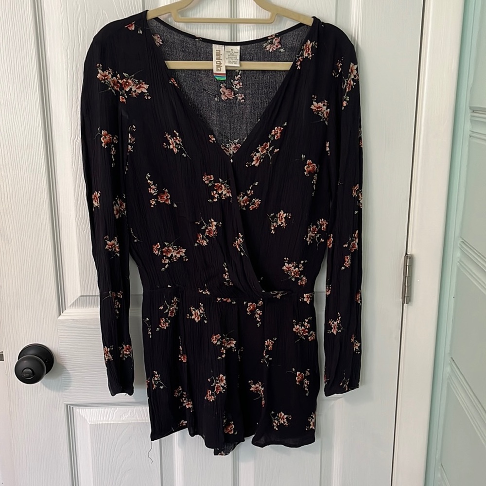 Long sleeve floral romper